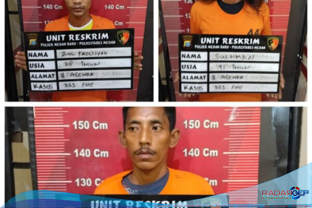 Unit Reskrim Polsek Medan Baru Mengamankan Tiga Orang Pria Terduga Pelaku Pencurian